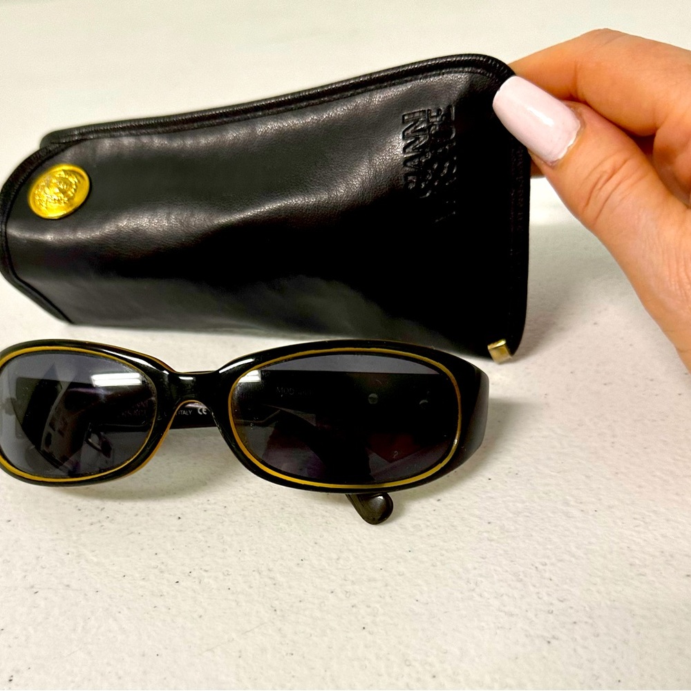 REDUCED!! Unisex authentic Versace sunglasses vintage black and brown.